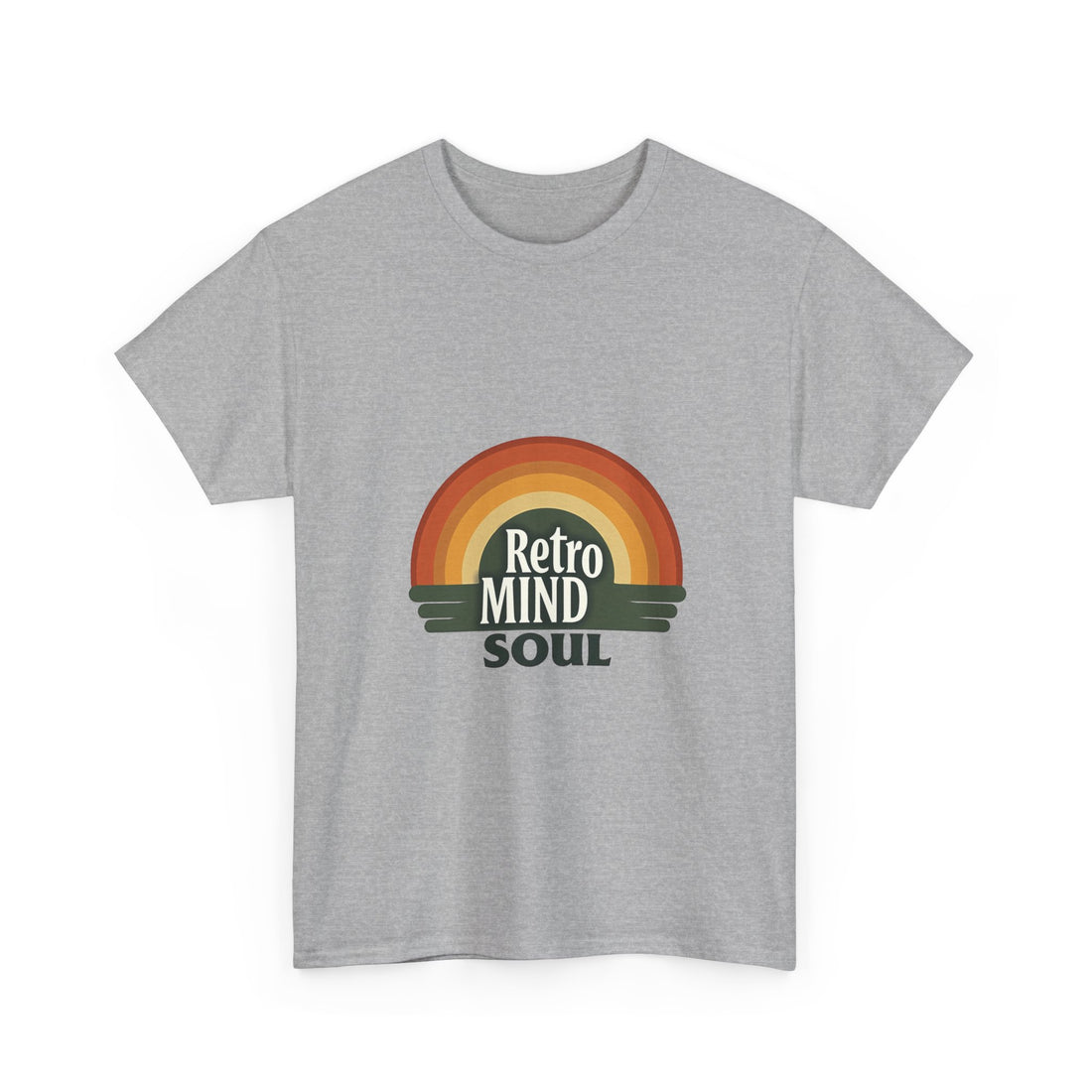 'Retro Mind Soul'  - Vintage Rainbow Graphic T-Shirt
