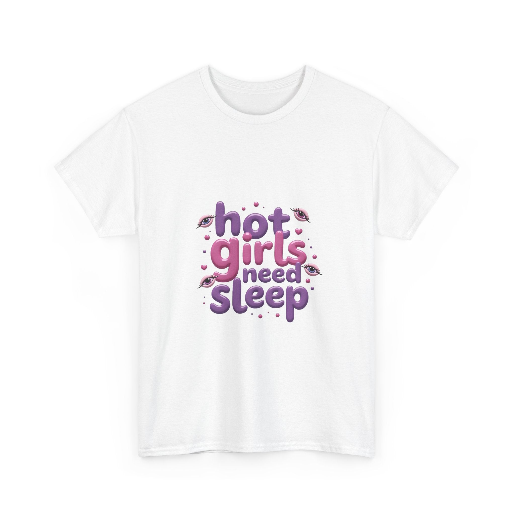 'Hot Girls Need Sleep' Cute Retro Typography T-Shirt