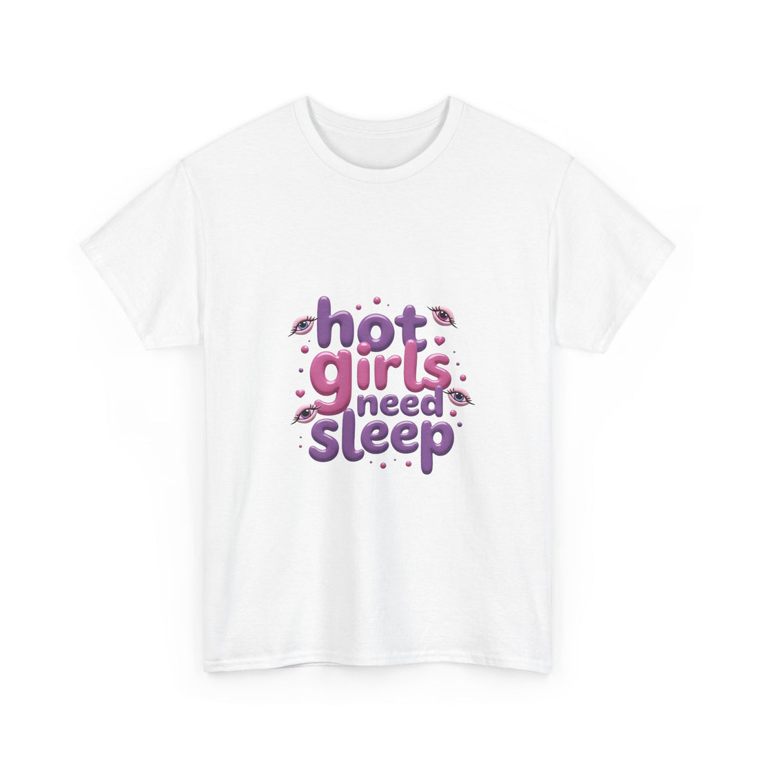 'Hot Girls Need Sleep' Cute Retro Typography T-Shirt