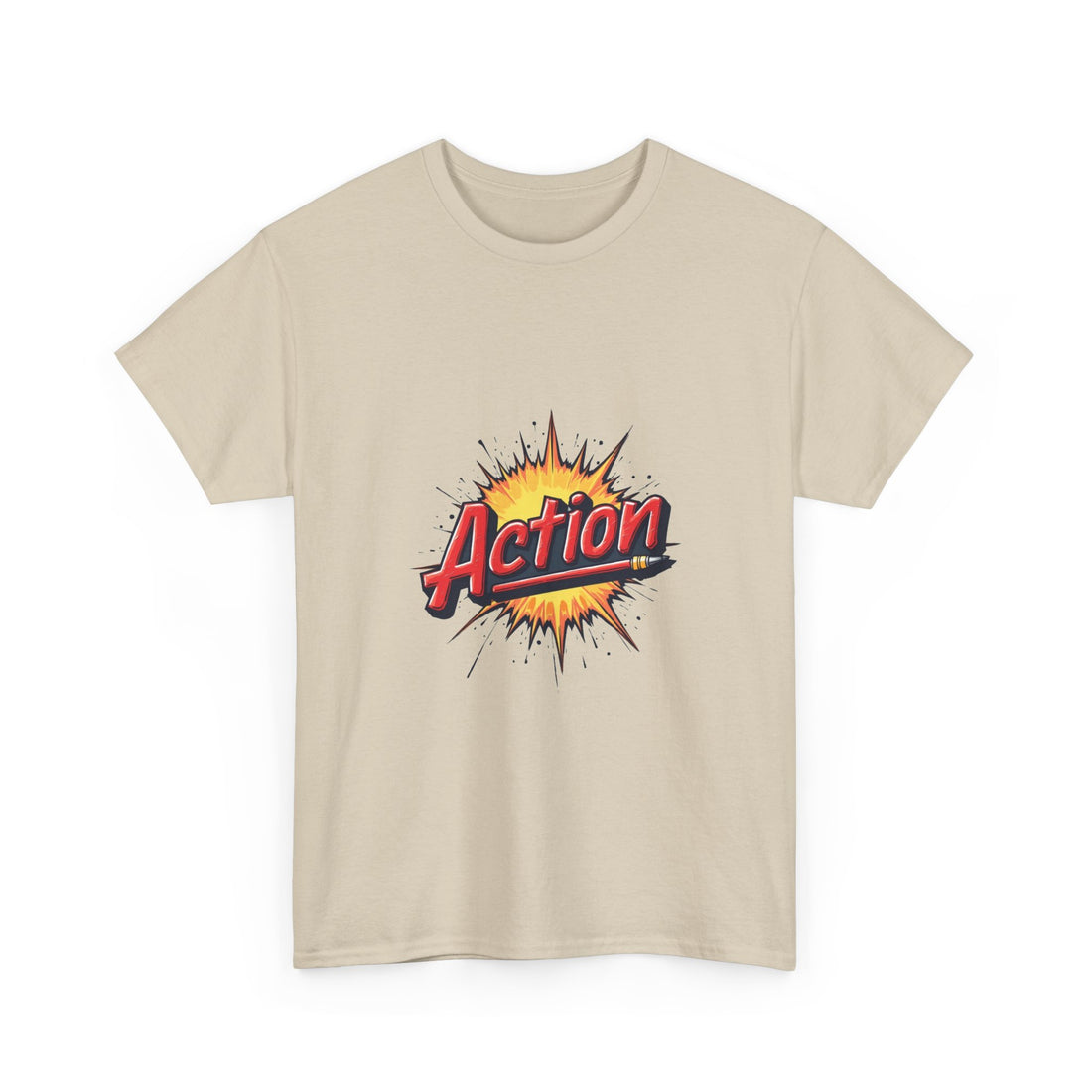 'Action' Graphic Retro Comic Burst T Shirt