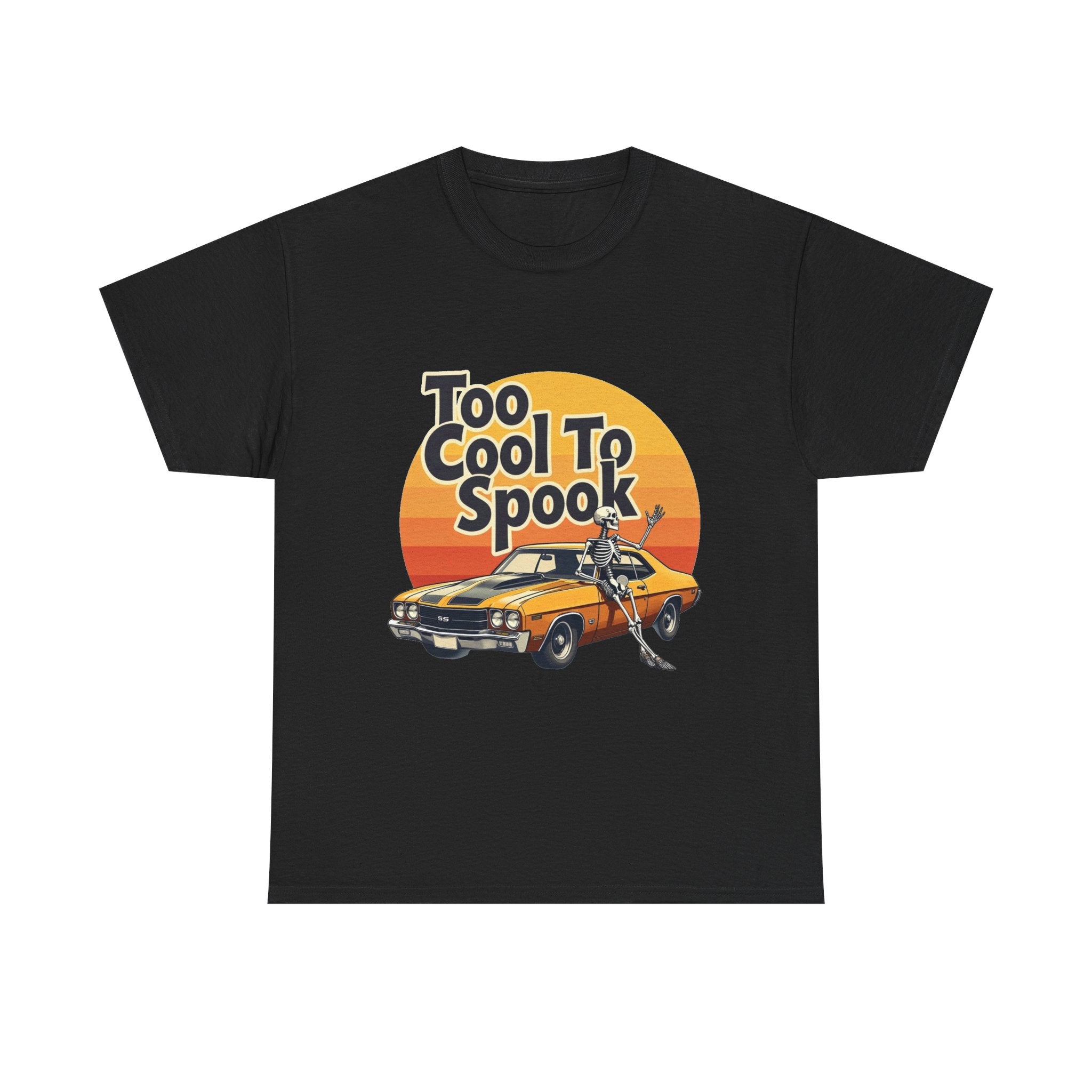 'Too Cool To Spook'  Retro Muscle Car Halloween T-Shirt