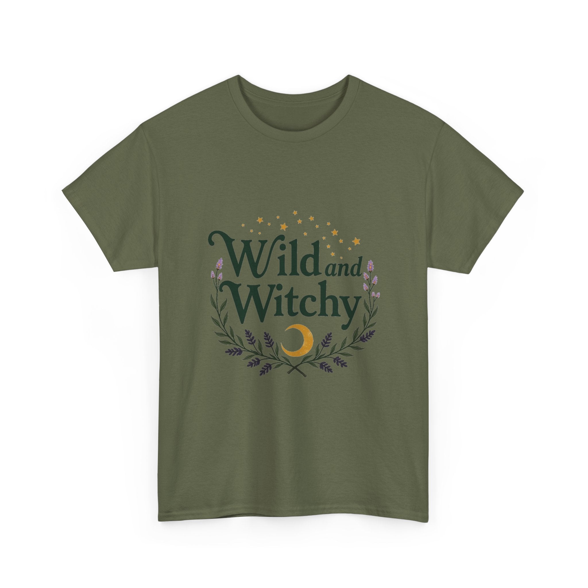 'Wild and Witchy' Moon & Laurel Witchcraft Graphic T‑Shirt