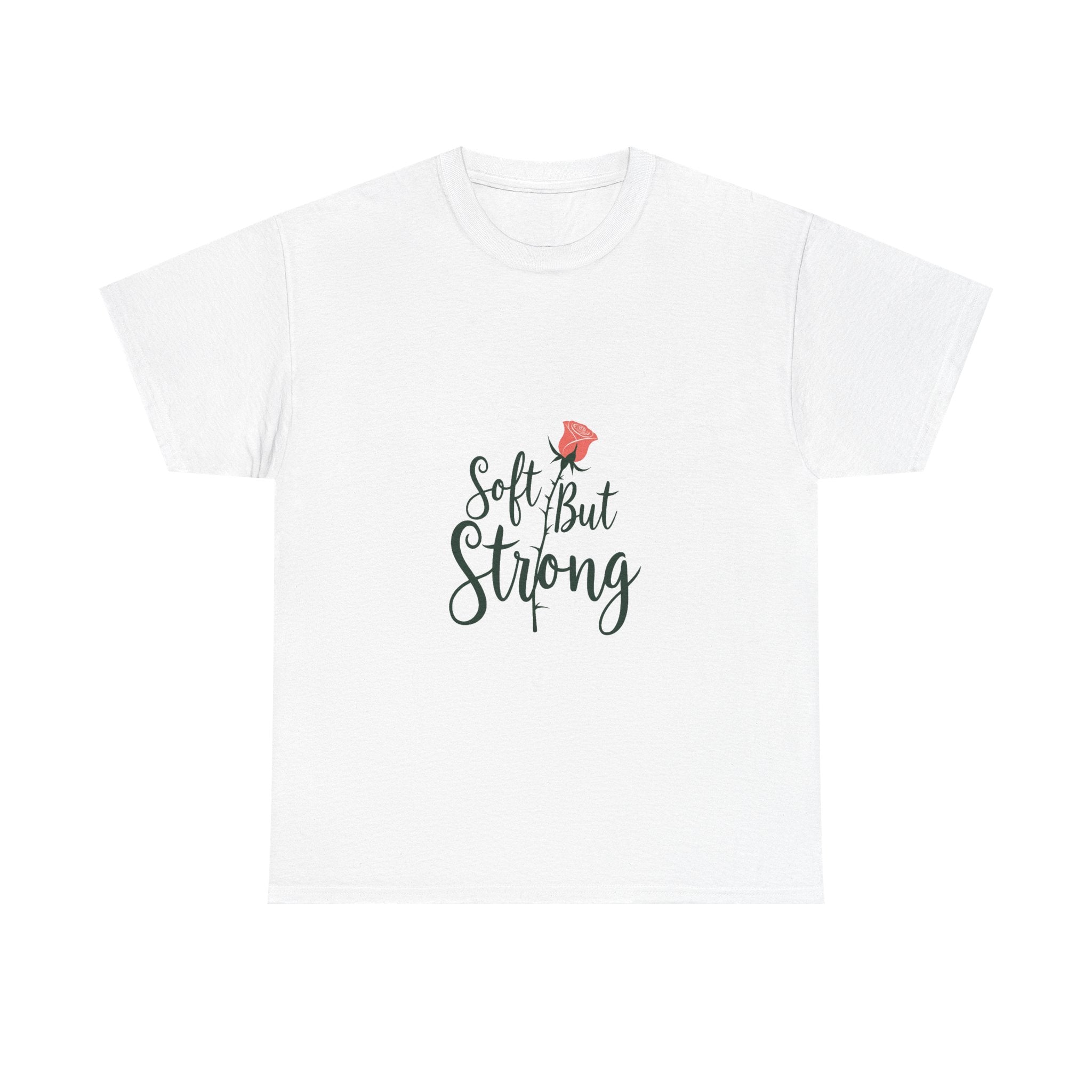 'Soft But Strong' Inspirational Floral Graphic T-Shirt