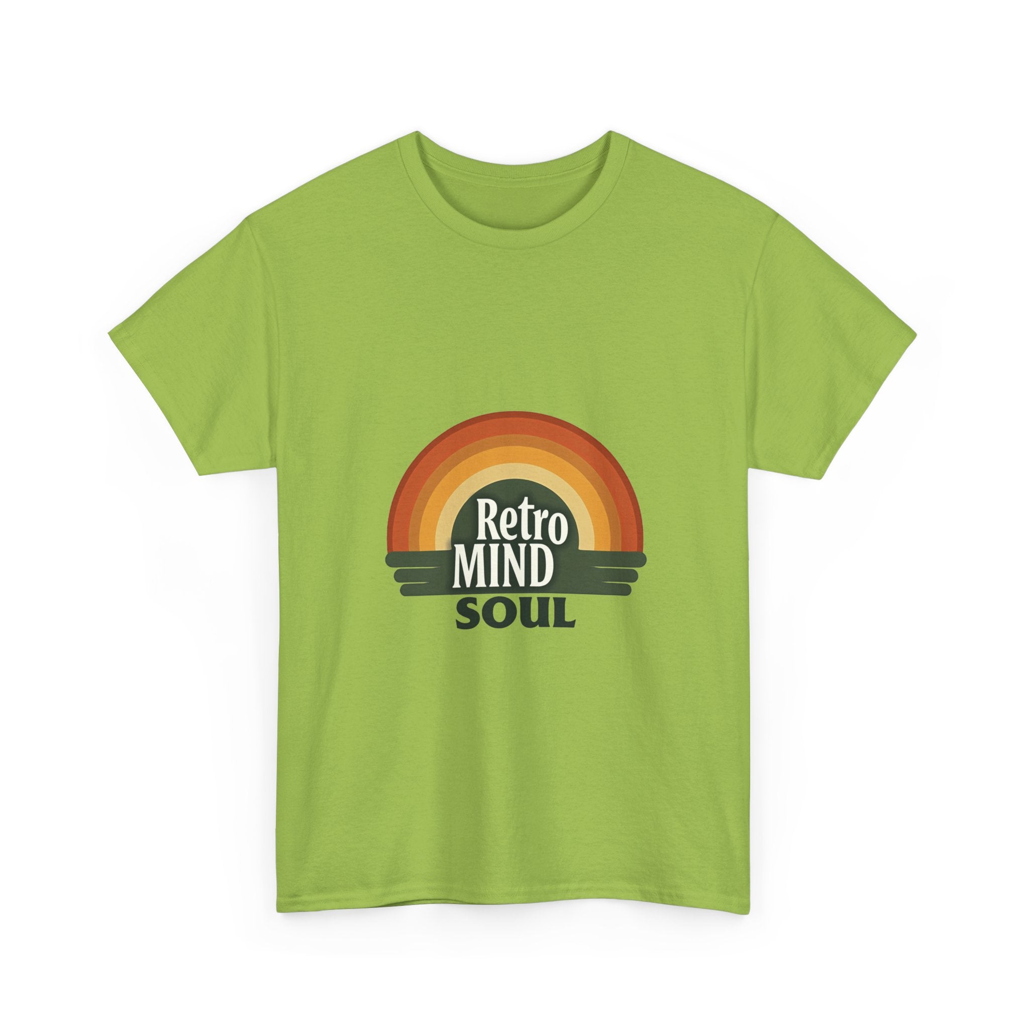 'Retro Mind Soul'  - Vintage Rainbow Graphic T-Shirt