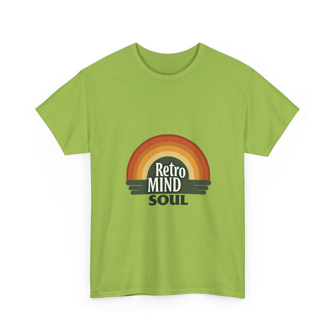 'Retro Mind Soul'  - Vintage Rainbow Graphic T-Shirt