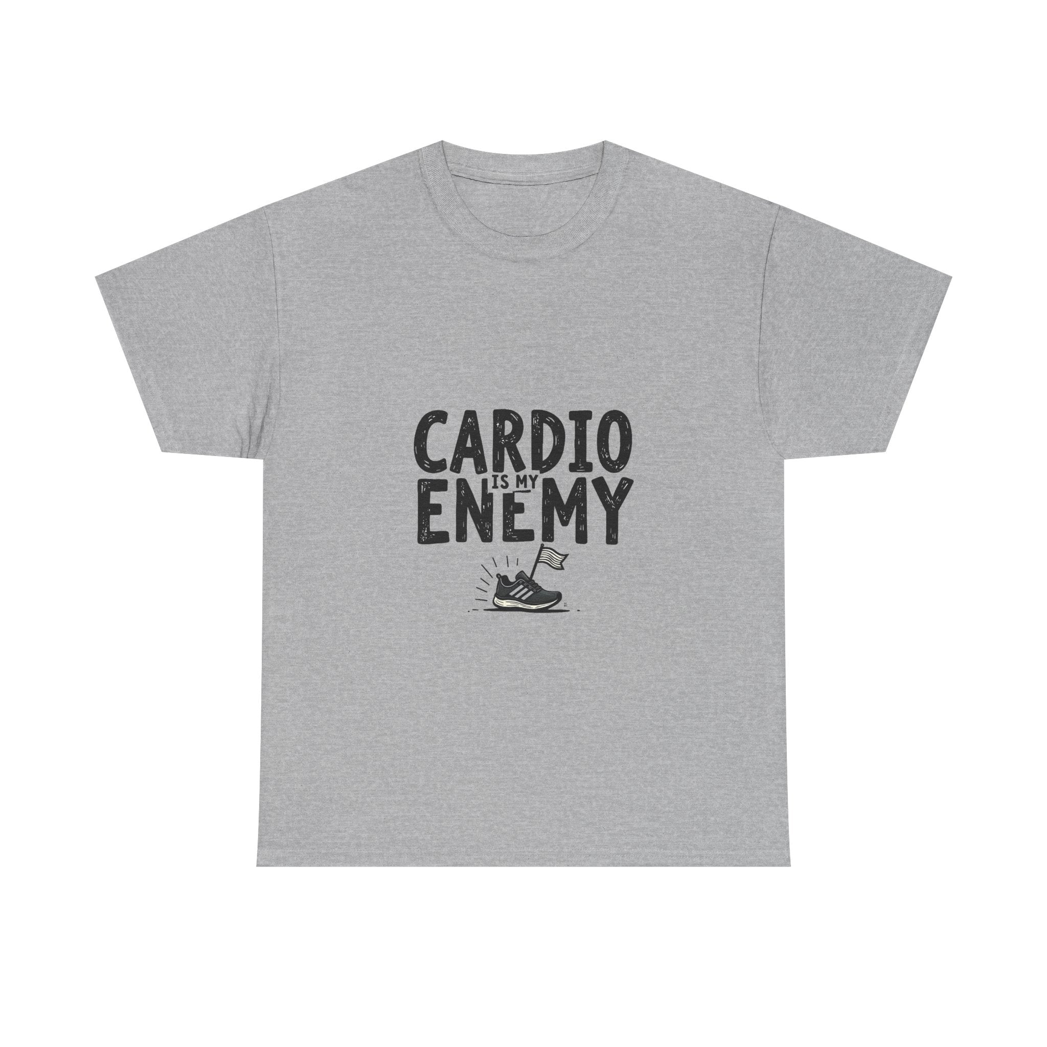 'Cardio Is My Enemy' Funny Fitness T-Shirt for Gym Lovers