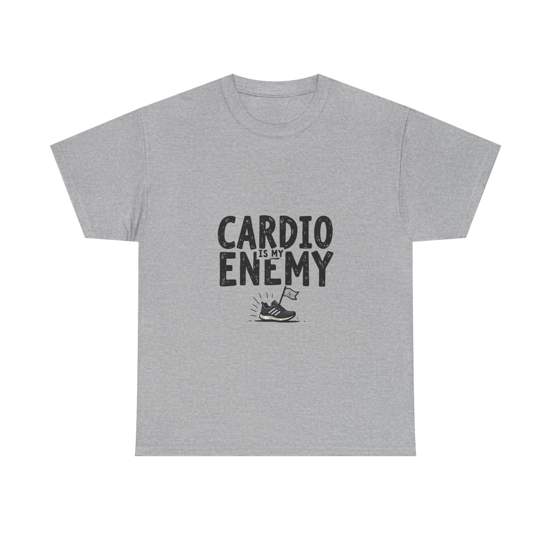 'Cardio Is My Enemy' Funny Fitness T-Shirt for Gym Lovers