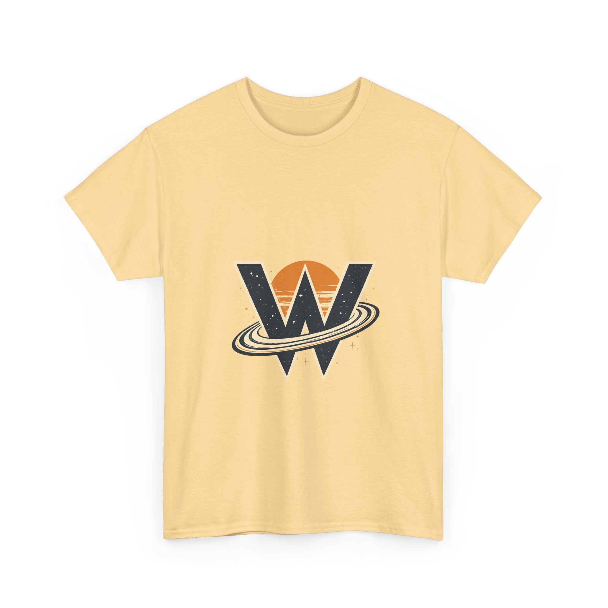 Retro Space W Logo  — Vintage Planet Ring Graphic T-Shirt