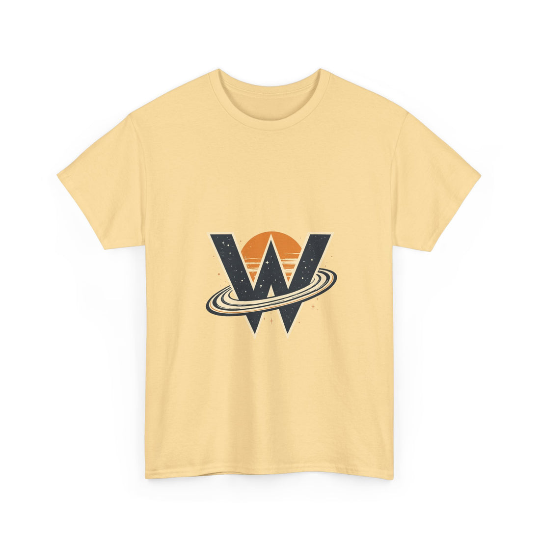 Retro Space W Logo  — Vintage Planet Ring Graphic T-Shirt