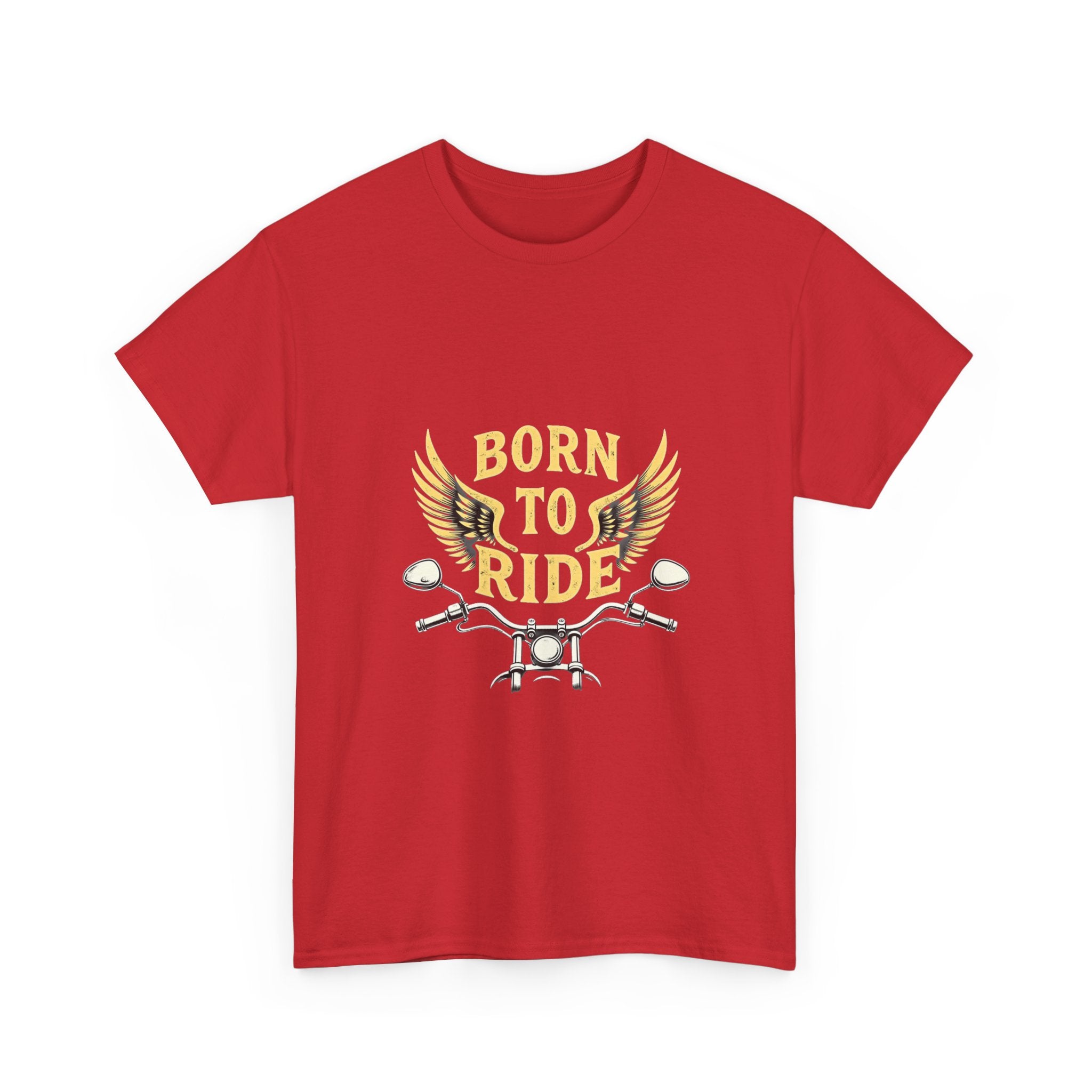 Born to Ride Motorcycle Vintage Biker T-Shirt with Wings Graphic