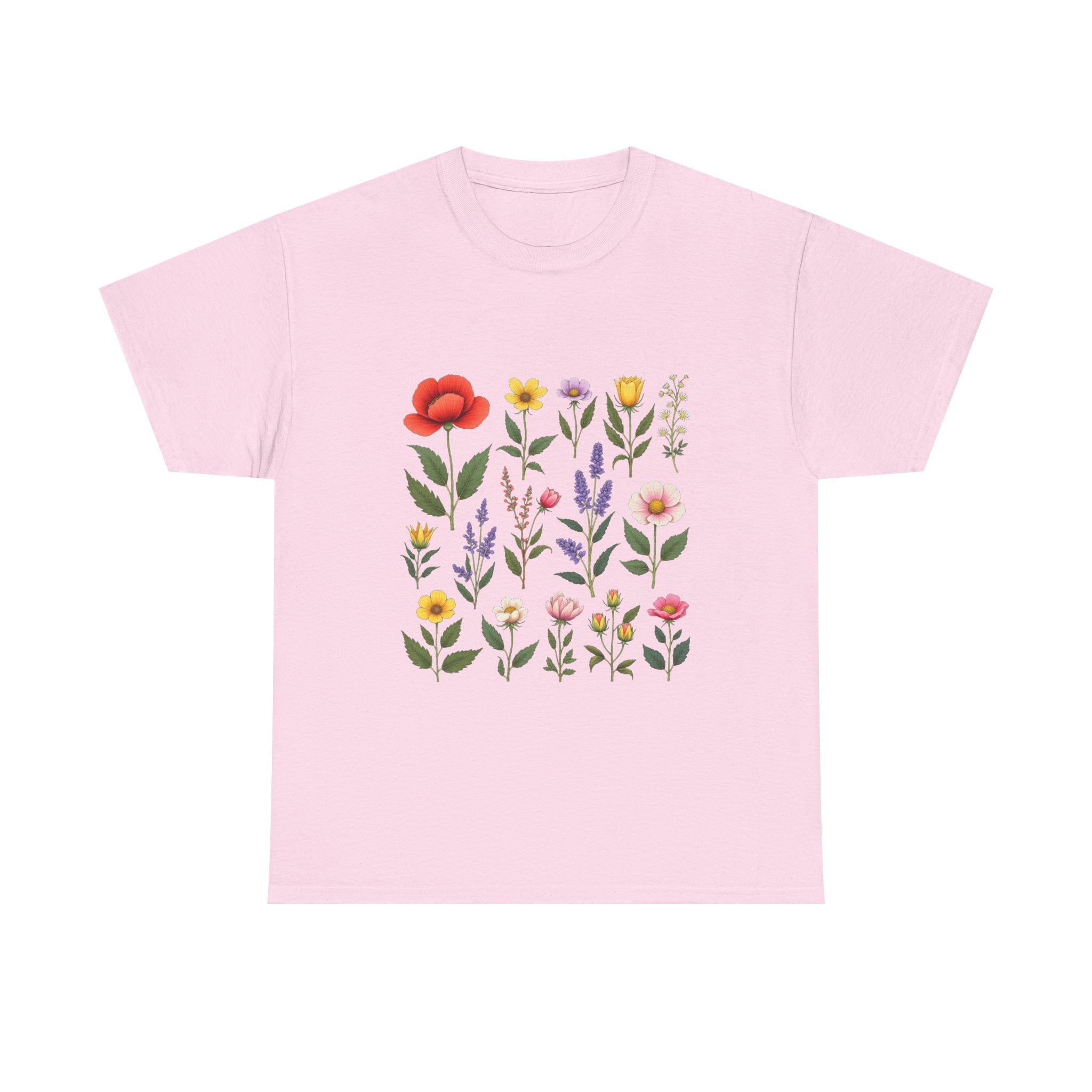 Floral Garden Watercolor Wildflower Print T-Shirt