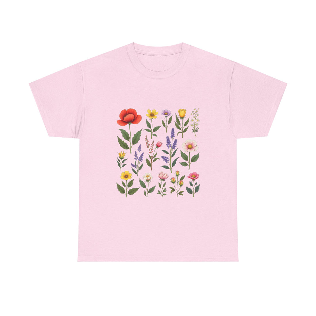 Floral Garden Watercolor Wildflower Print T-Shirt