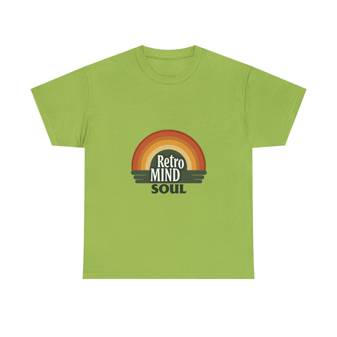 'Retro Mind Soul'  - Vintage Rainbow Graphic T-Shirt