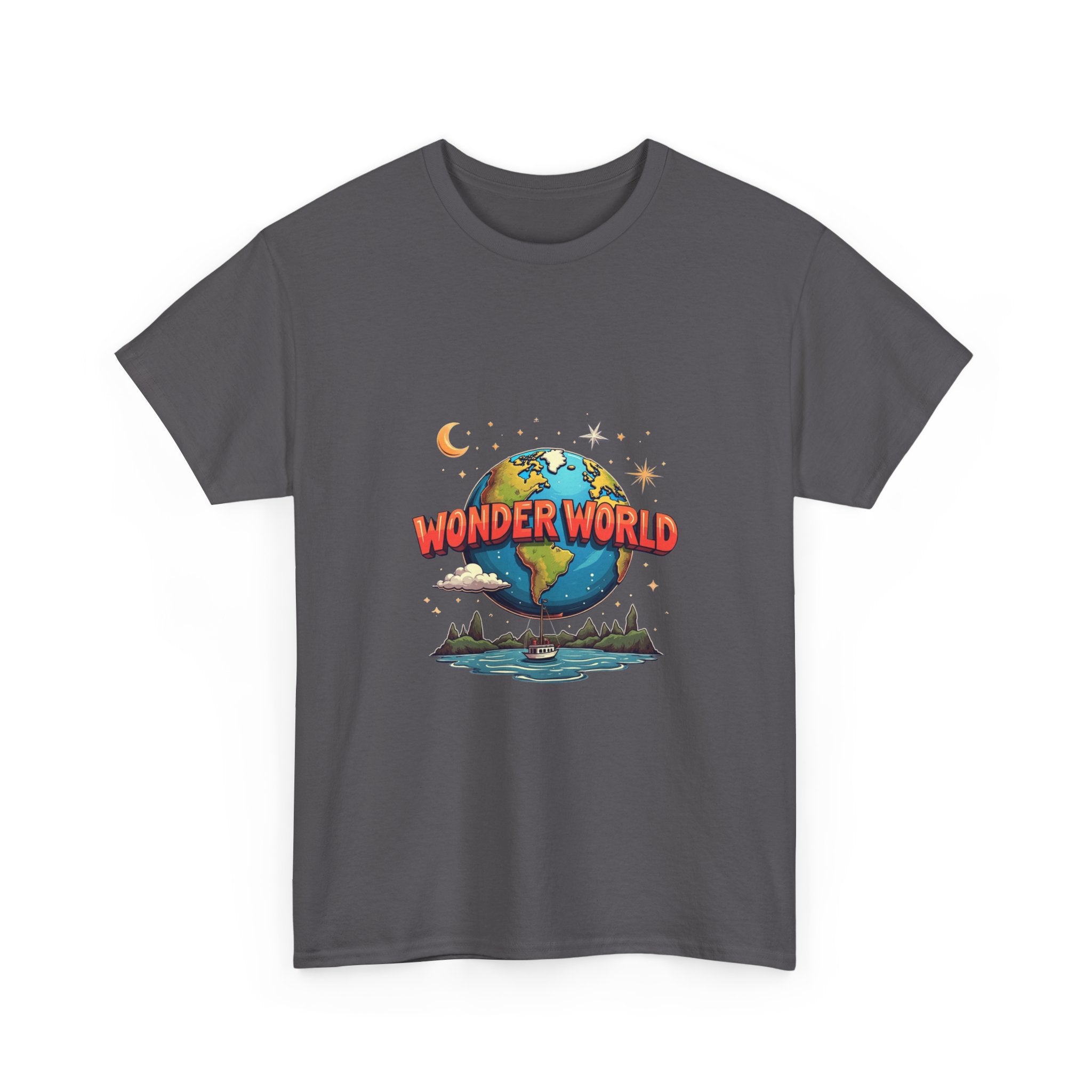 Wonder World Retro Graphic Earth & Nature Adventure T-Shirt