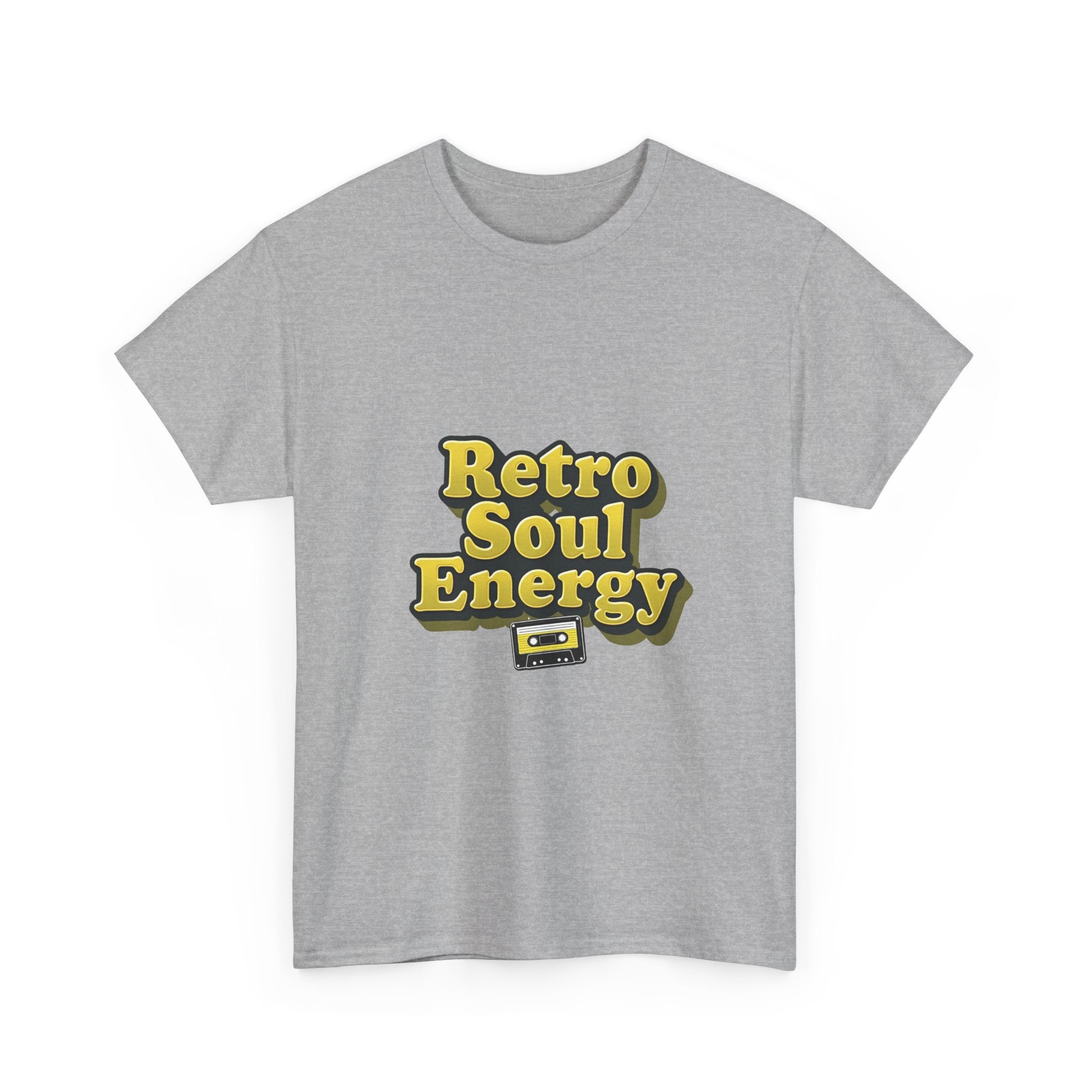 'Retro Soul Energy'  Vintage Vibe Graphic T-Shirt with Cassette Design