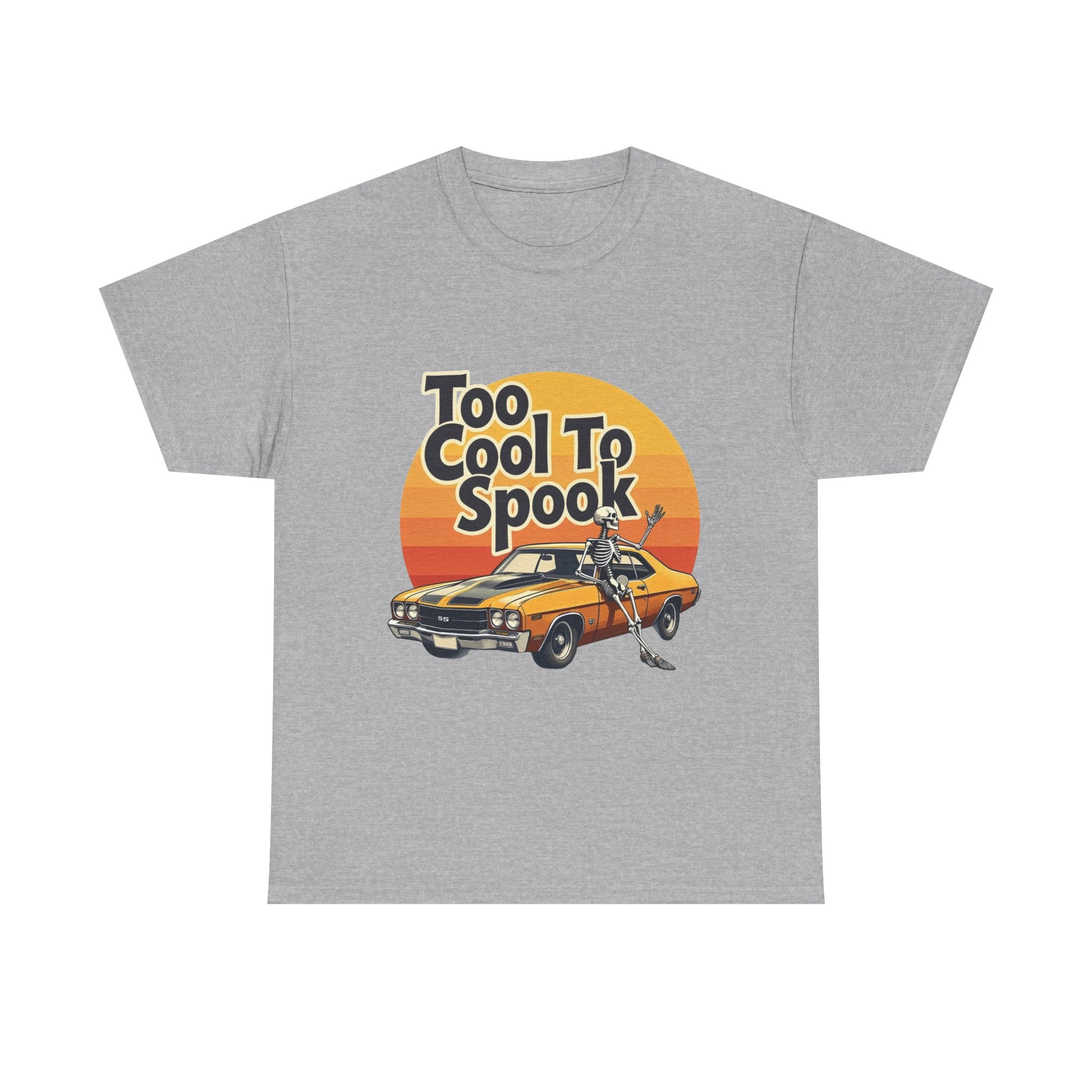 'Too Cool To Spook'  Retro Muscle Car Halloween T-Shirt