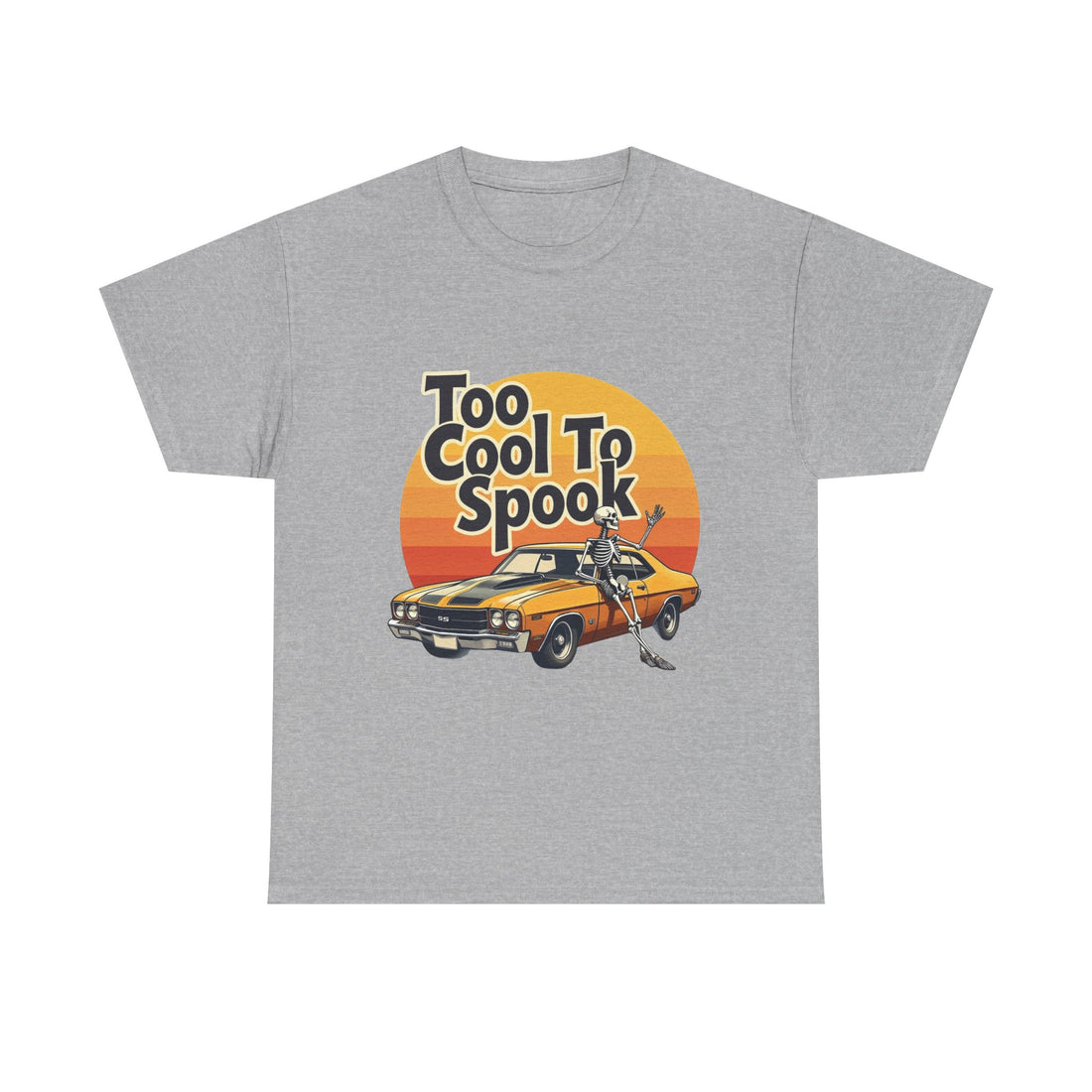 'Too Cool To Spook'  Retro Muscle Car Halloween T-Shirt