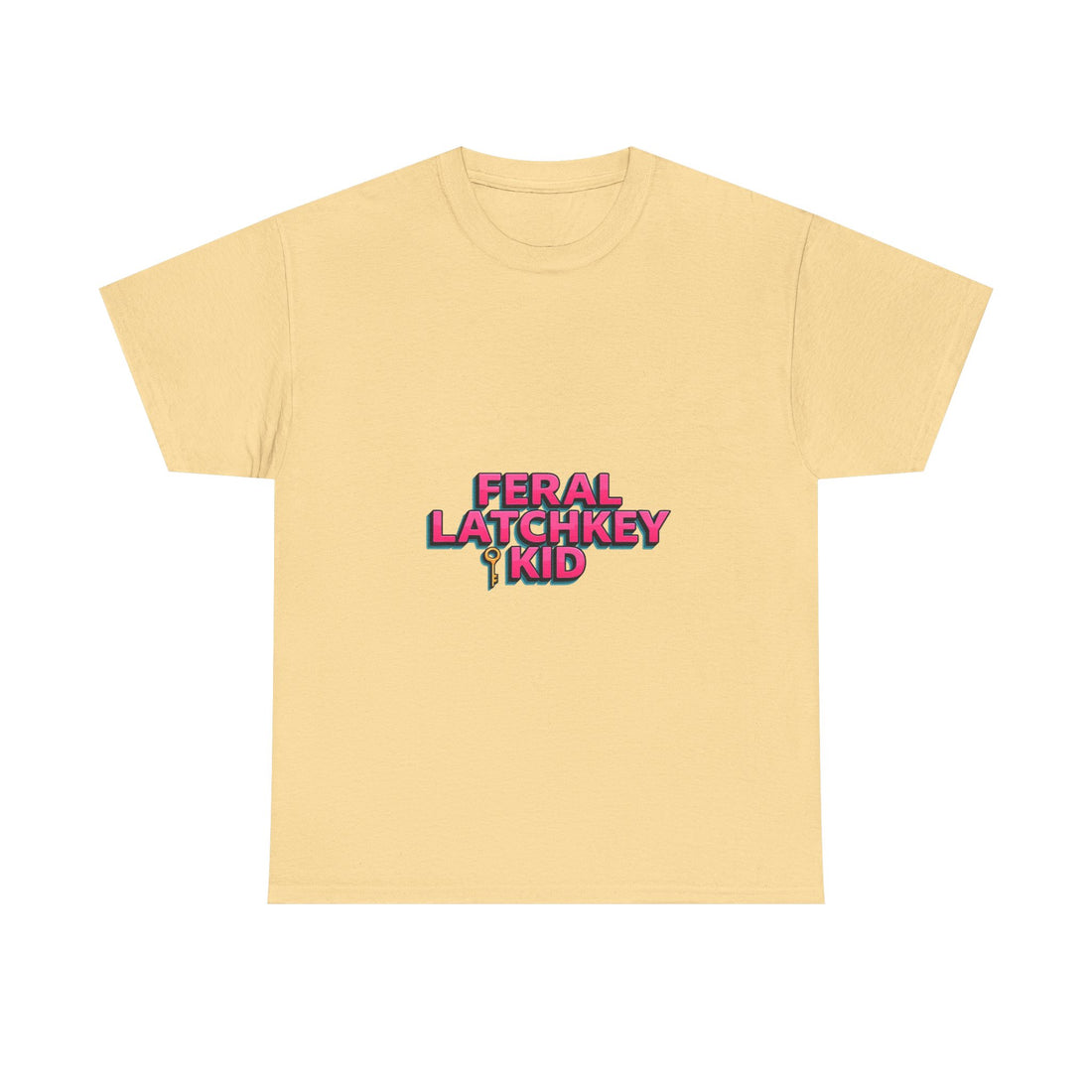 'Feral Latchkey Kid' Retro Neon Graphic T-Shirt