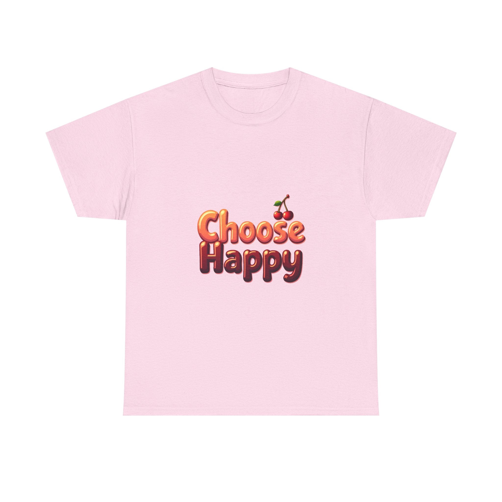 'Choose Happy' Retro Cherry Positive Vibe T-Shirt