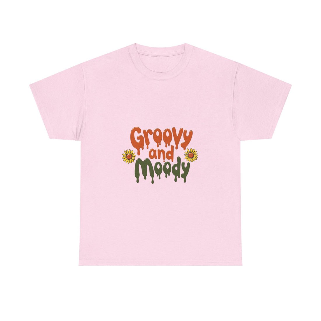 'Groovy and Moody' Retro Flower Graphic T‑Shirt
