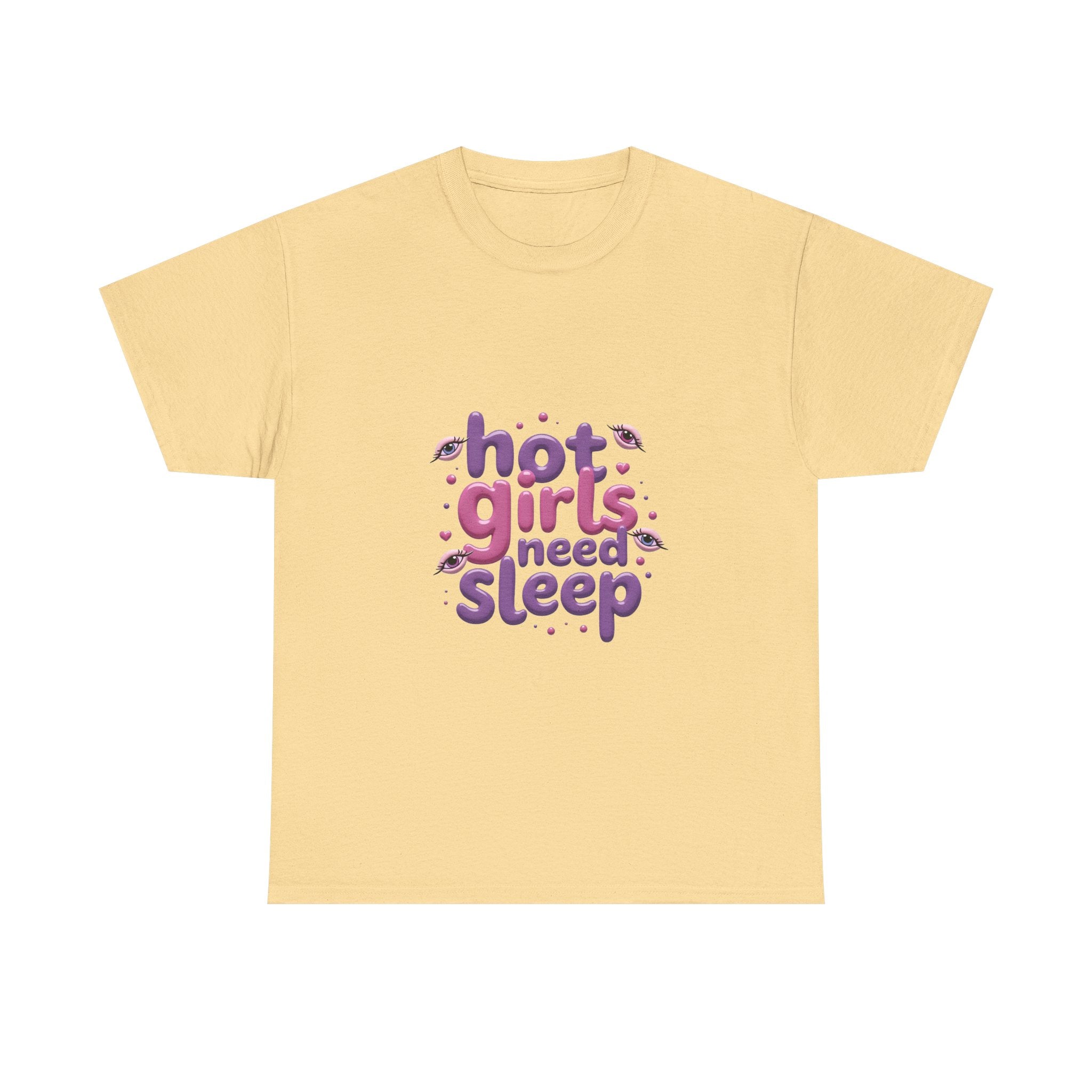 'Hot Girls Need Sleep' Cute Retro Typography T-Shirt