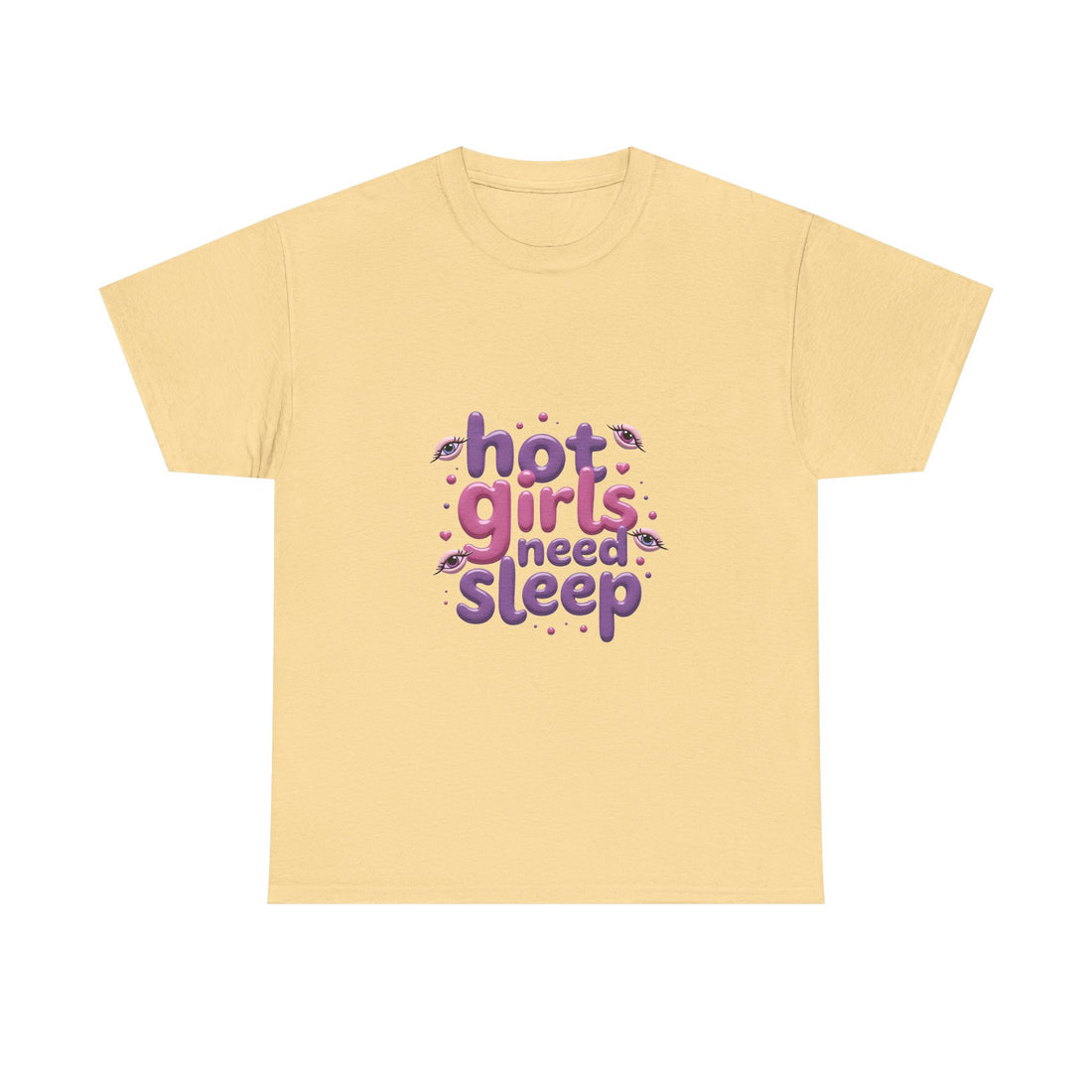 'Hot Girls Need Sleep' Cute Retro Typography T-Shirt