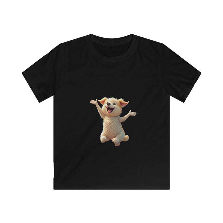 Happy Jumping Fluffy Creature Cute Cartoon T‑Shirt