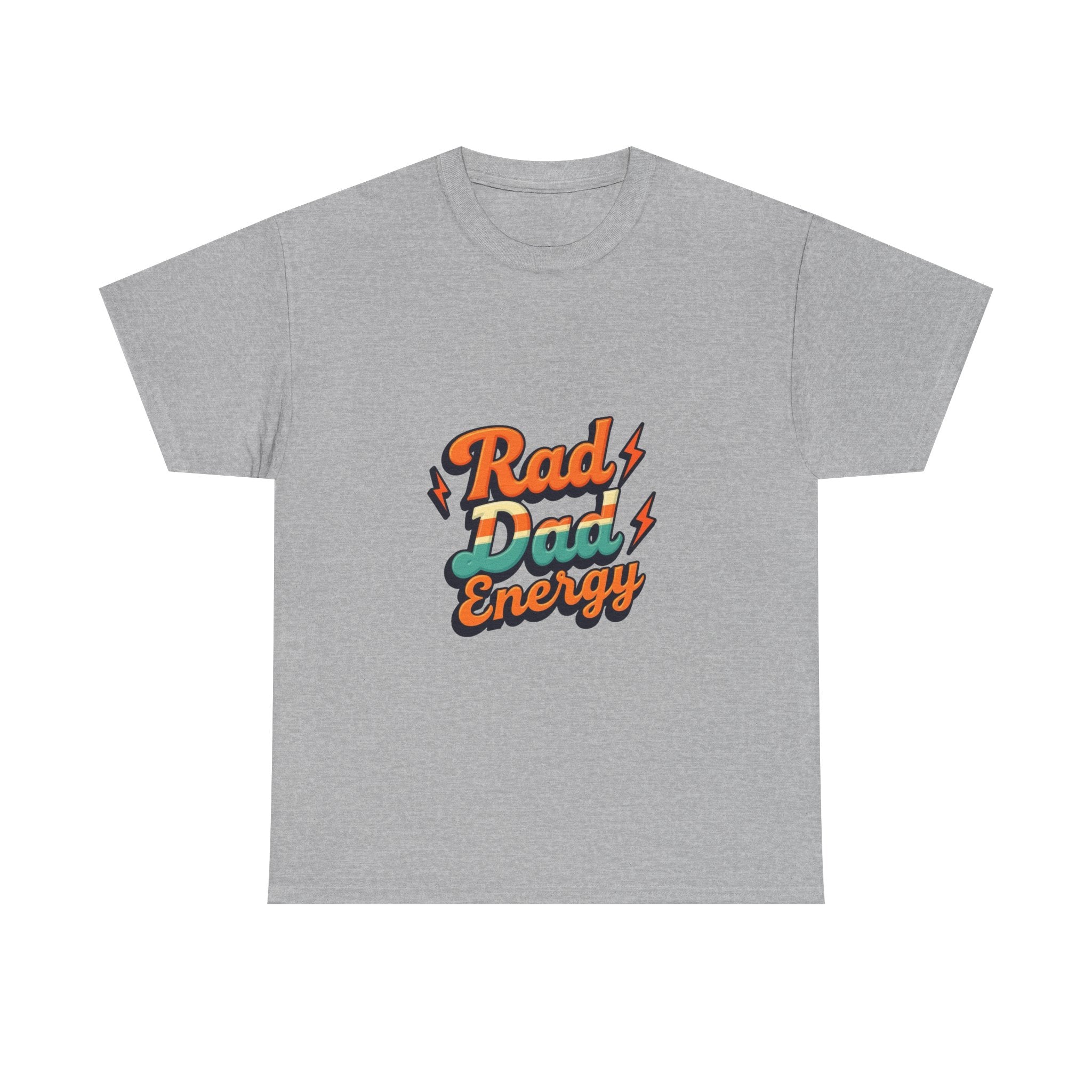 'Rad Dad Energy' Retro Lightning Fathers Day T-Shirt