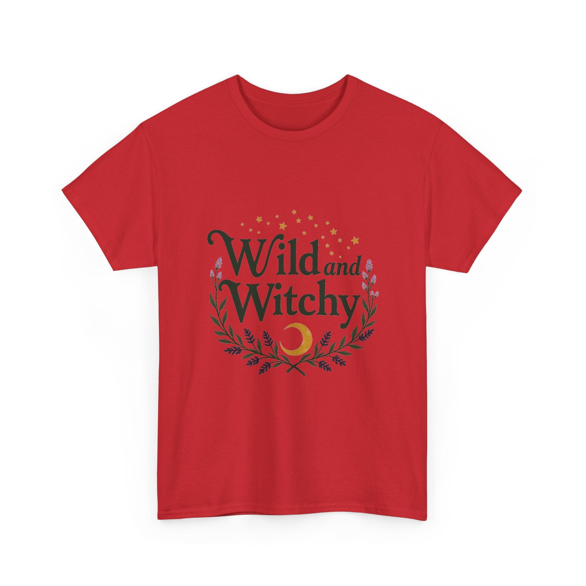 'Wild and Witchy' Moon & Laurel Witchcraft Graphic T‑Shirt
