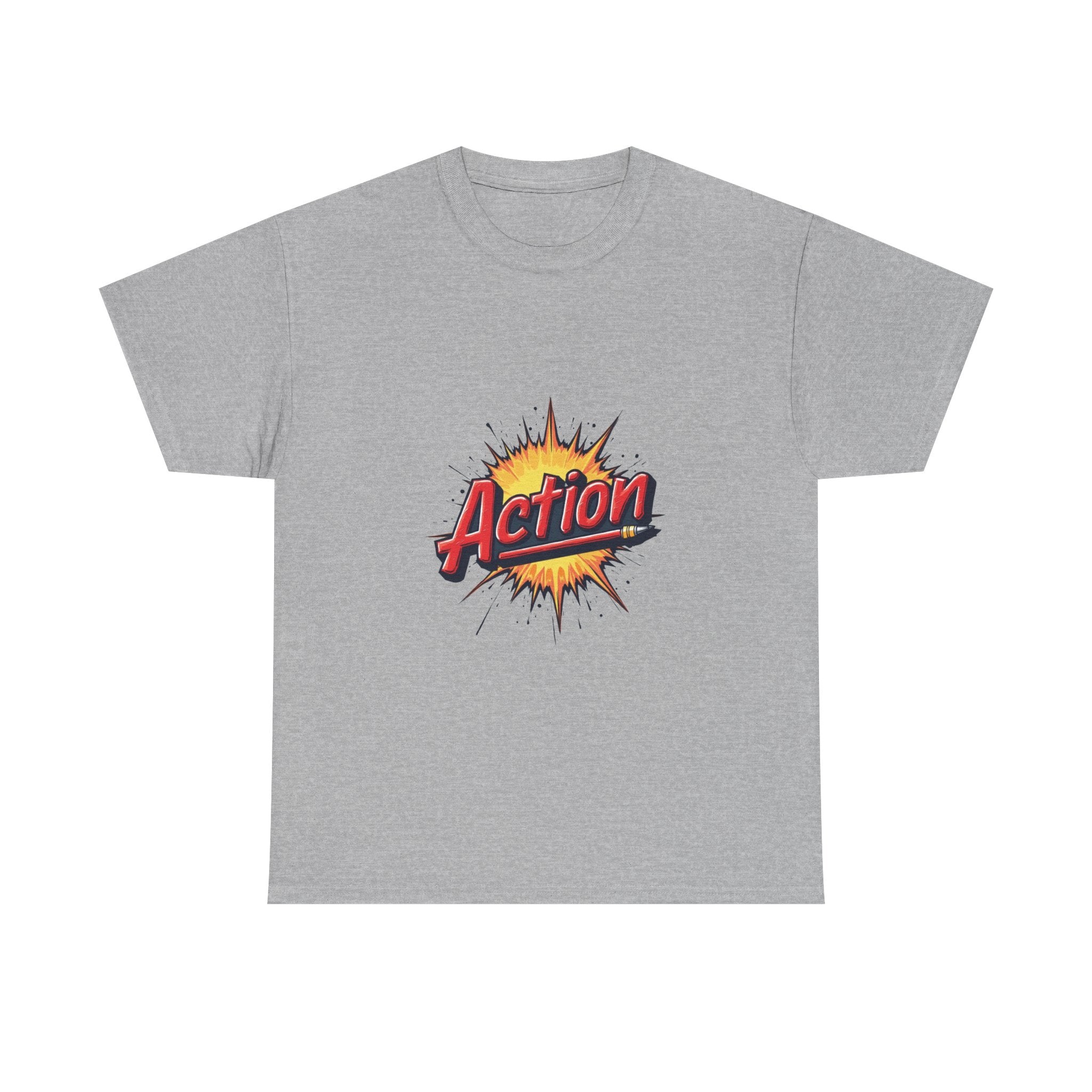 'Action' Graphic Retro Comic Burst T Shirt