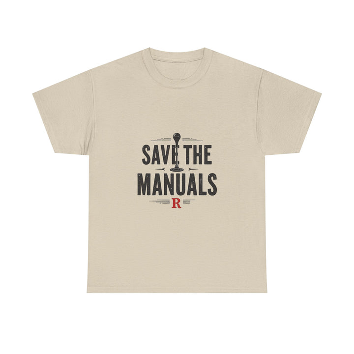 'Save the Manuals' Vintage Car Restoration T-Shirt for Mechanics & Enthusiasts
