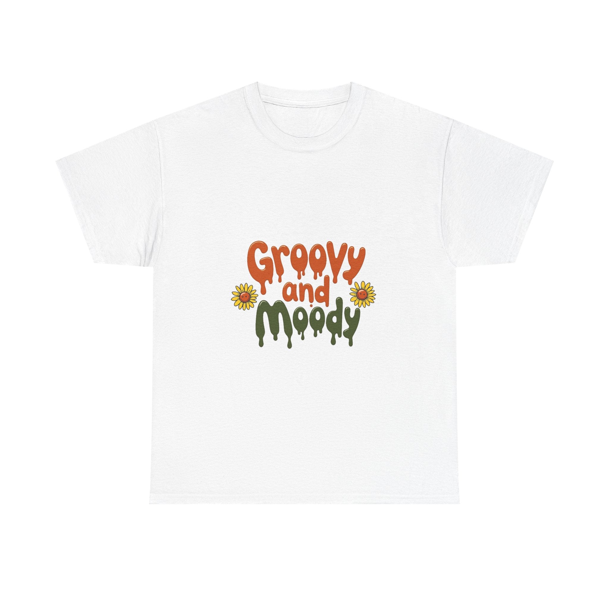 'Groovy and Moody' Retro Flower Graphic T‑Shirt