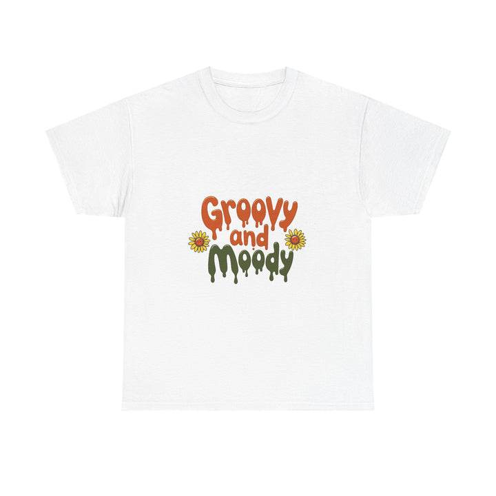 'Groovy and Moody' Retro Flower Graphic T‑Shirt