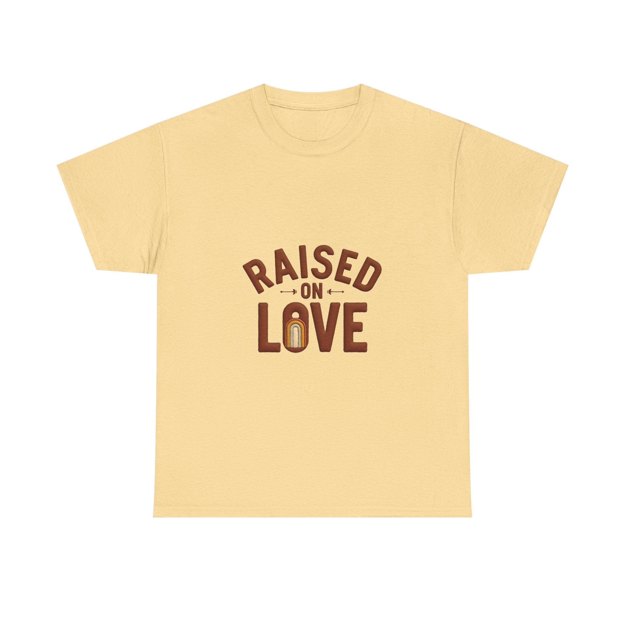'Raised on Love' T-Shirt Vintage Heart Milk Bottle Graphic T-Shirt