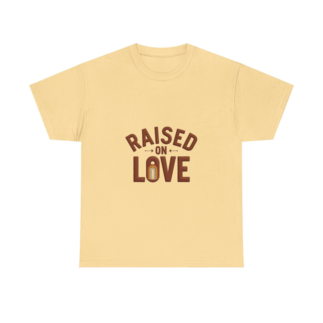 'Raised on Love' T-Shirt Vintage Heart Milk Bottle Graphic T-Shirt