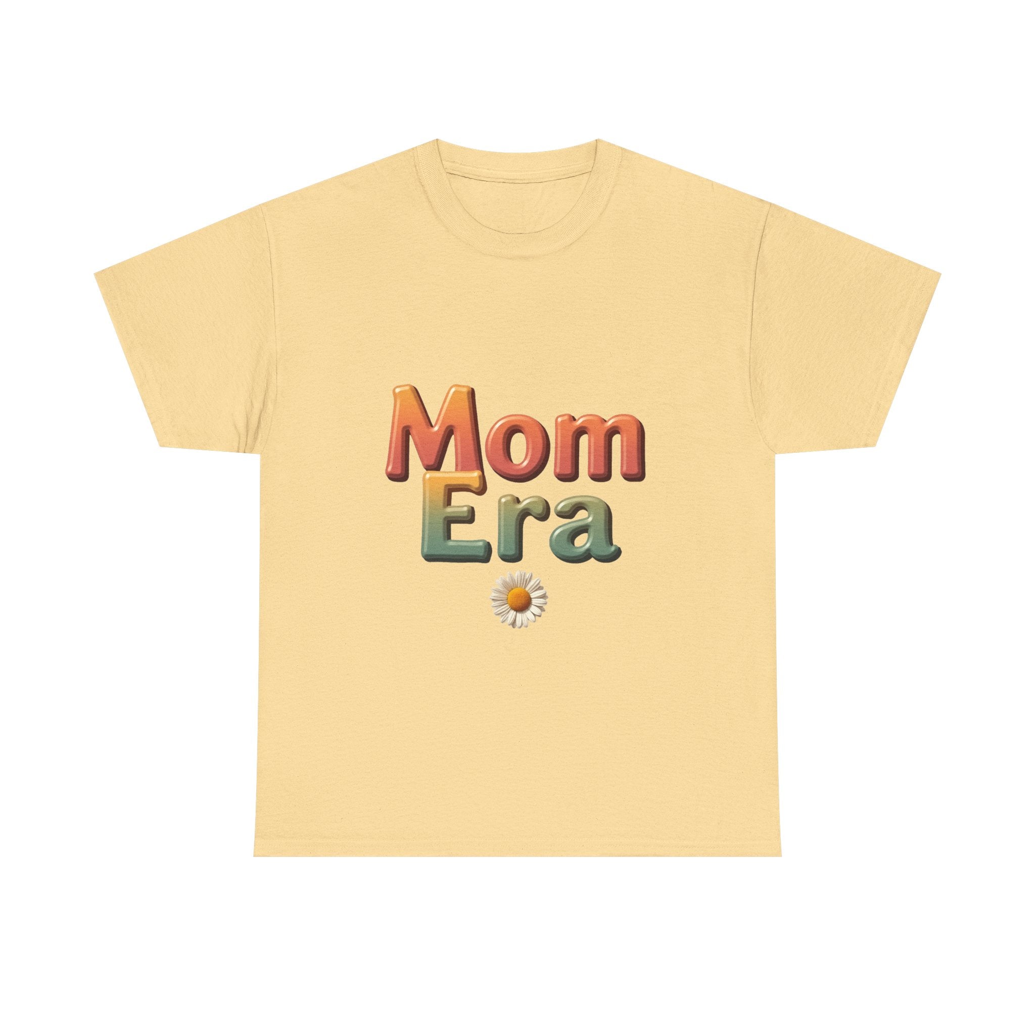 'Mom Era' Retro Gradient Mom T-Shirt with Daisy