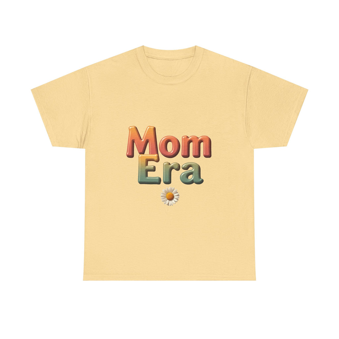 'Mom Era' Retro Gradient Mom T-Shirt with Daisy