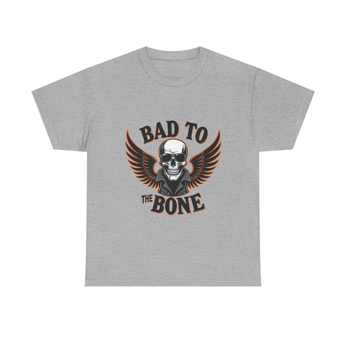 'Bad to the Bone' Skull Vintage Winged Skull Graphic T-Shirt