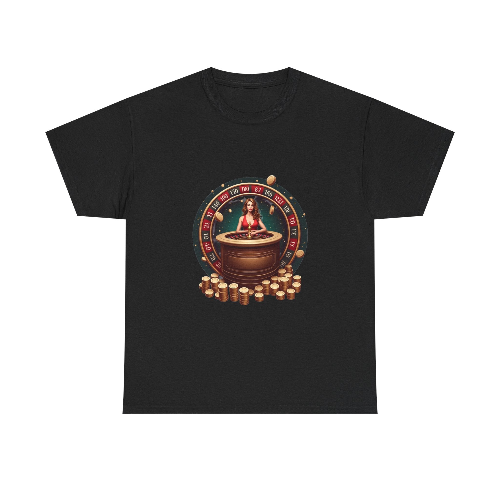 Roulette Goddess Casino Vintage Roulette Wheel & Casino Chips T-Shirt