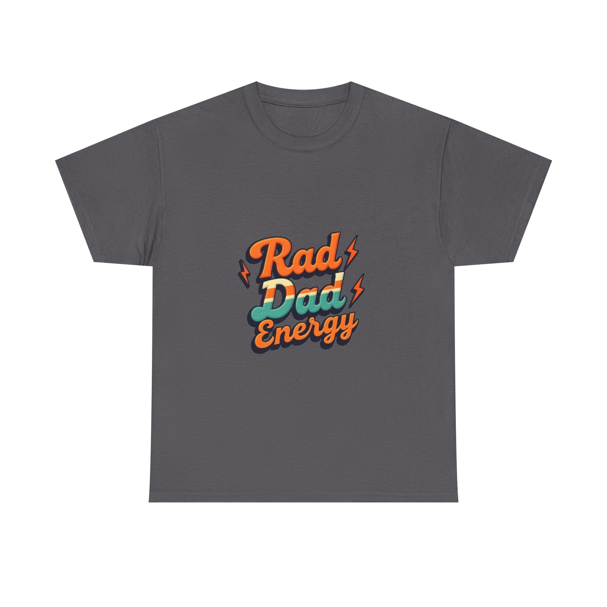 'Rad Dad Energy' Retro Lightning Fathers Day T-Shirt