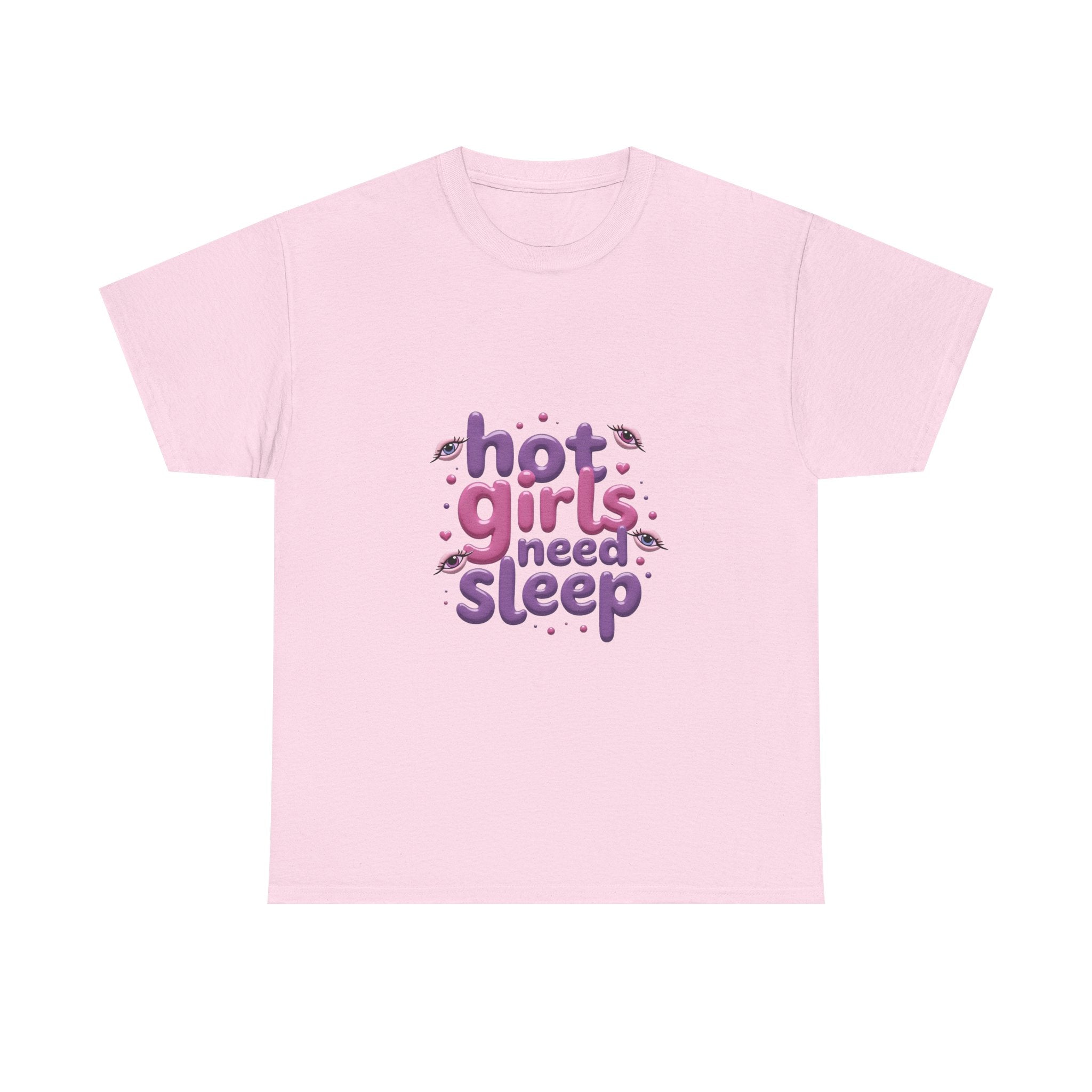 'Hot Girls Need Sleep' Cute Retro Typography T-Shirt
