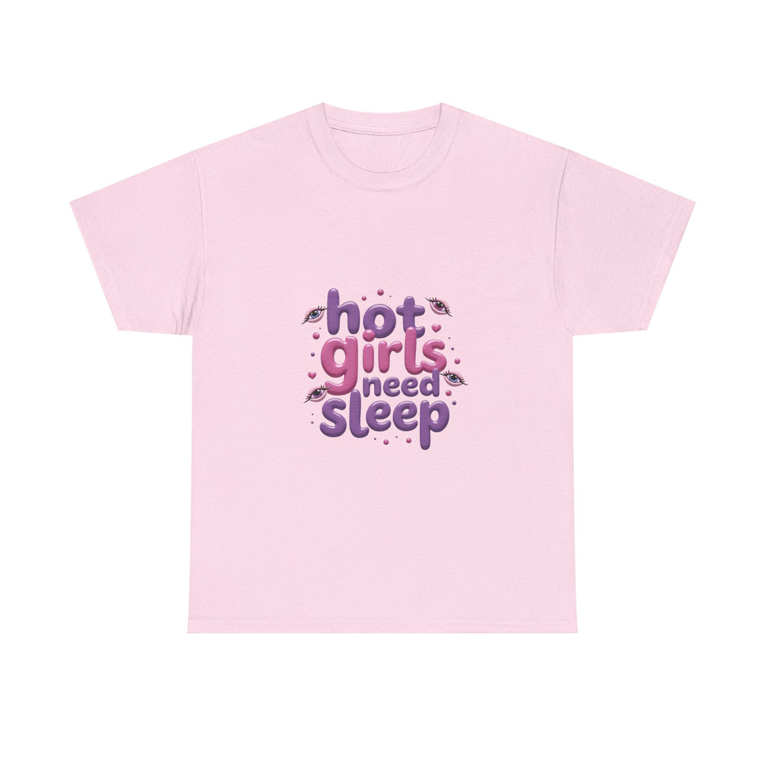 'Hot Girls Need Sleep' Cute Retro Typography T-Shirt