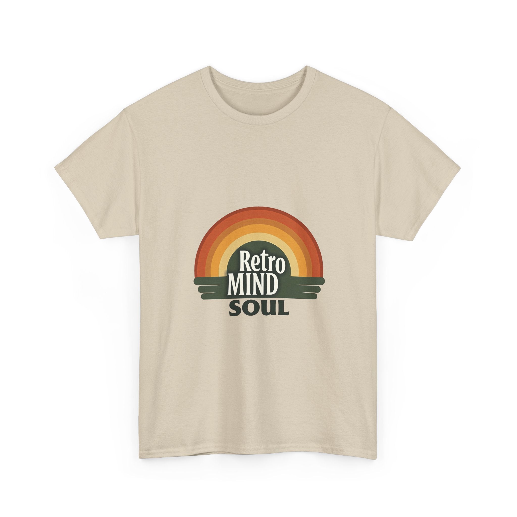 'Retro Mind Soul'  - Vintage Rainbow Graphic T-Shirt