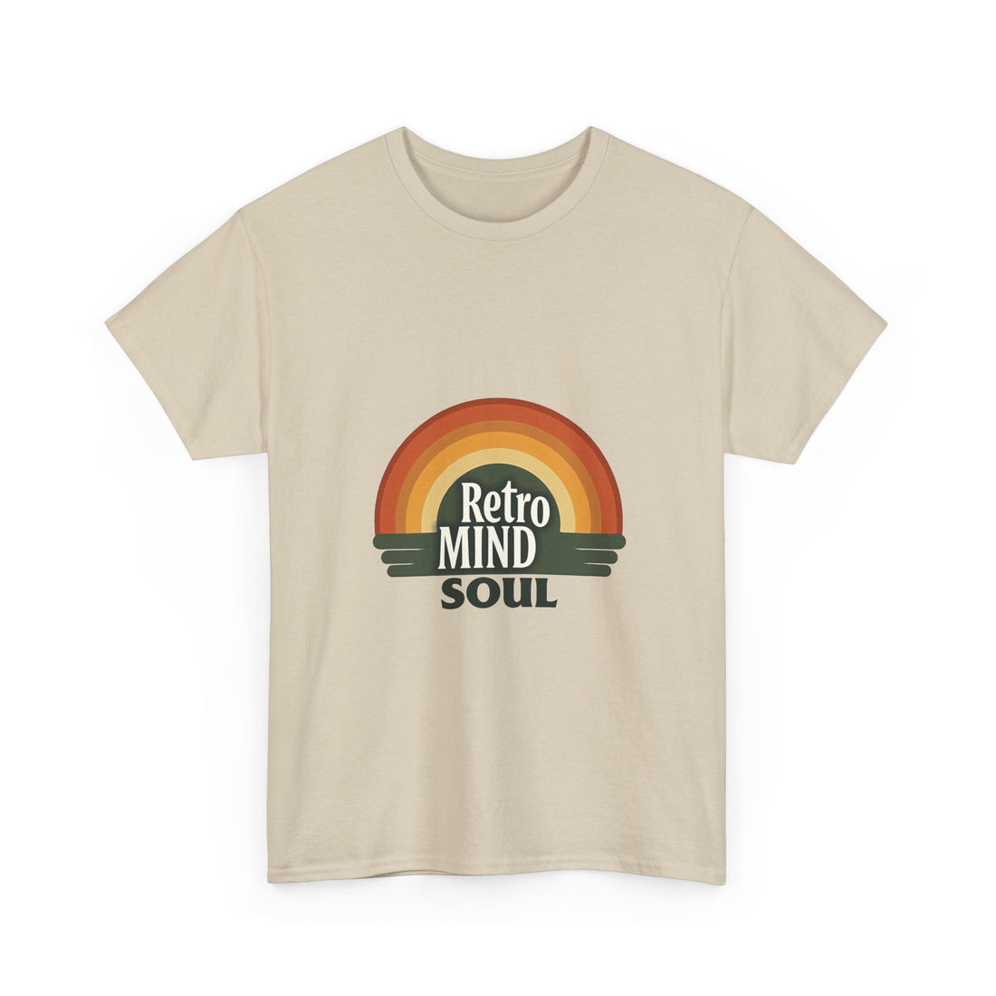 'Retro Mind Soul'  - Vintage Rainbow Graphic T-Shirt