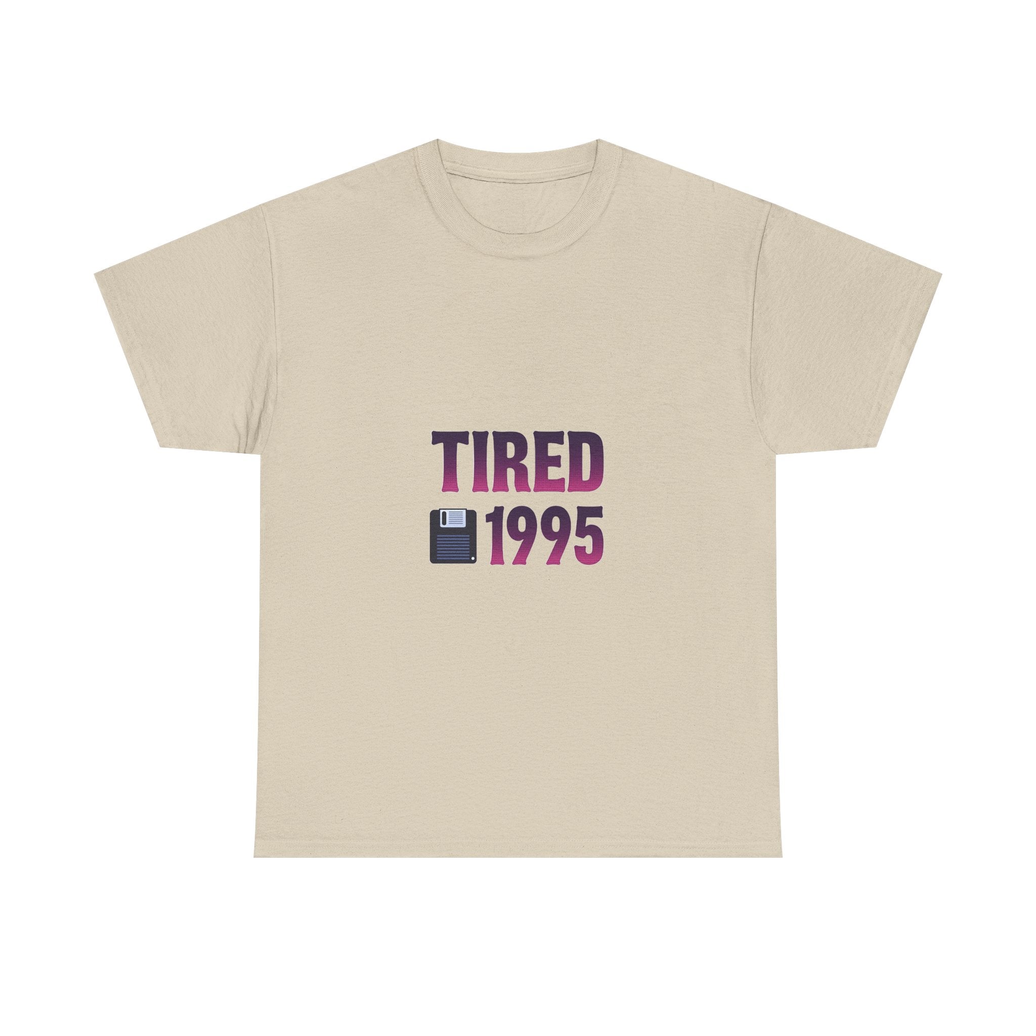 'Tired 1995' Retro Vintage Floppy Disk Graphic T-Shirt