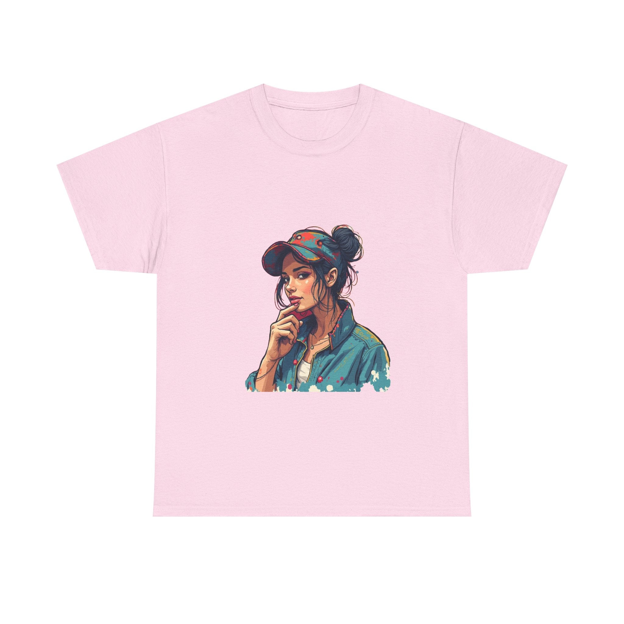 Casual Vintage Girl Portrait T-Shirt