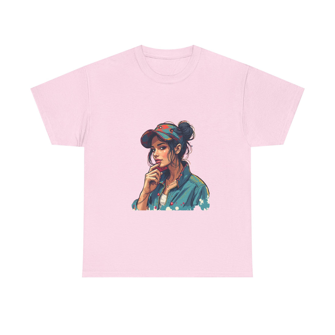 Casual Vintage Girl Portrait T-Shirt