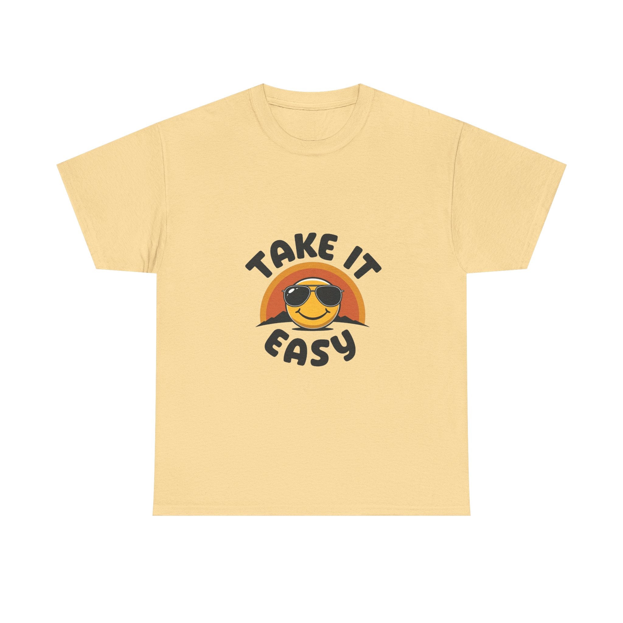 'Take It Easy'  Retro Smiley Sunglasses Graphic T-Shirt