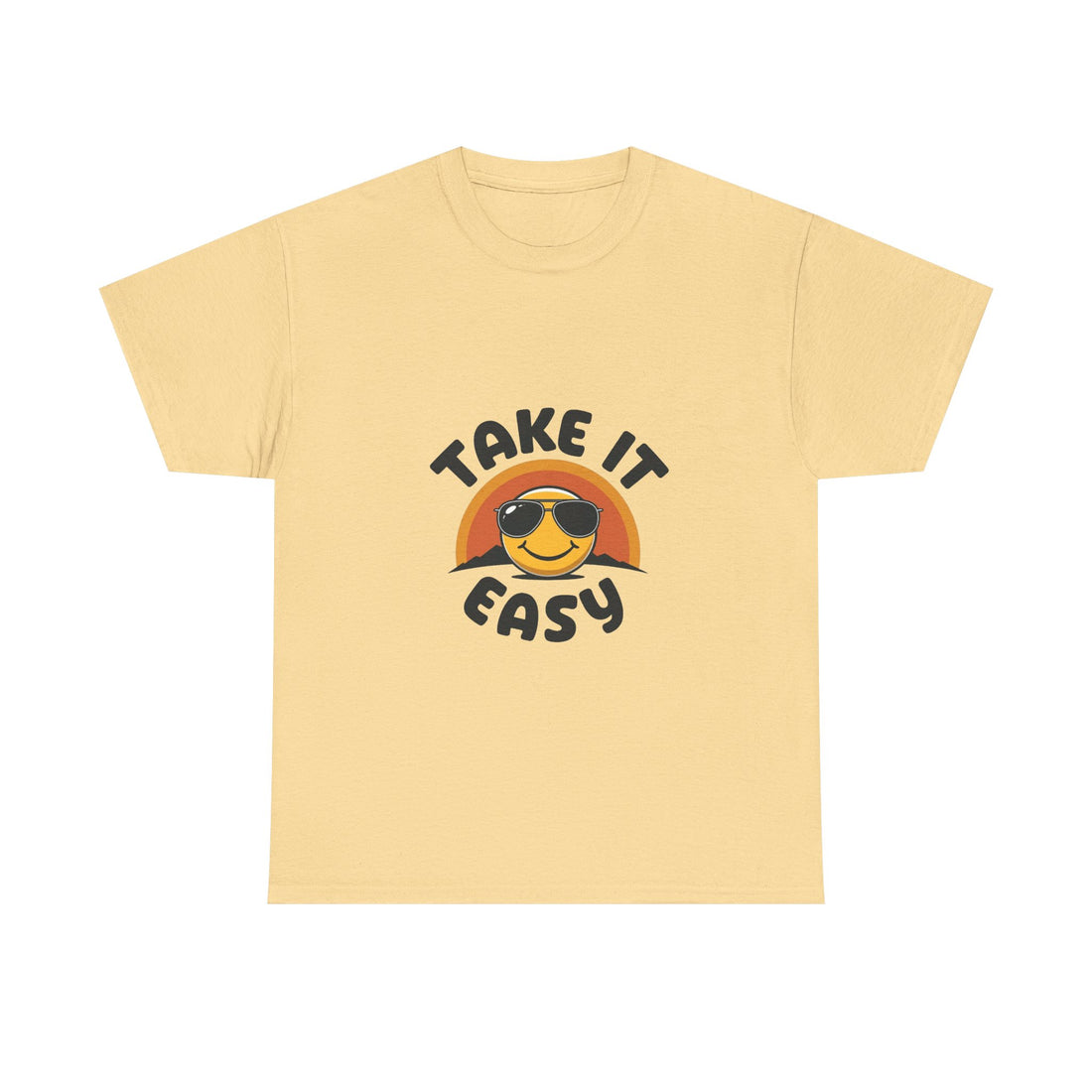 'Take It Easy'  Retro Smiley Sunglasses Graphic T-Shirt