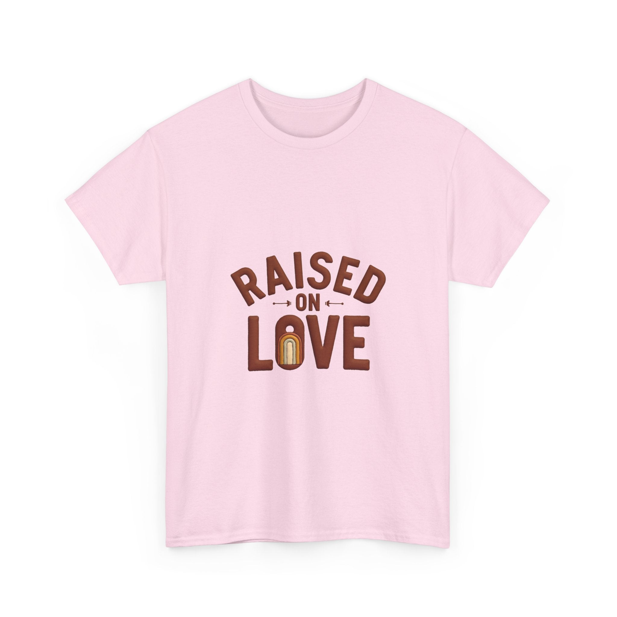 'Raised on Love' T-Shirt Vintage Heart Milk Bottle Graphic T-Shirt